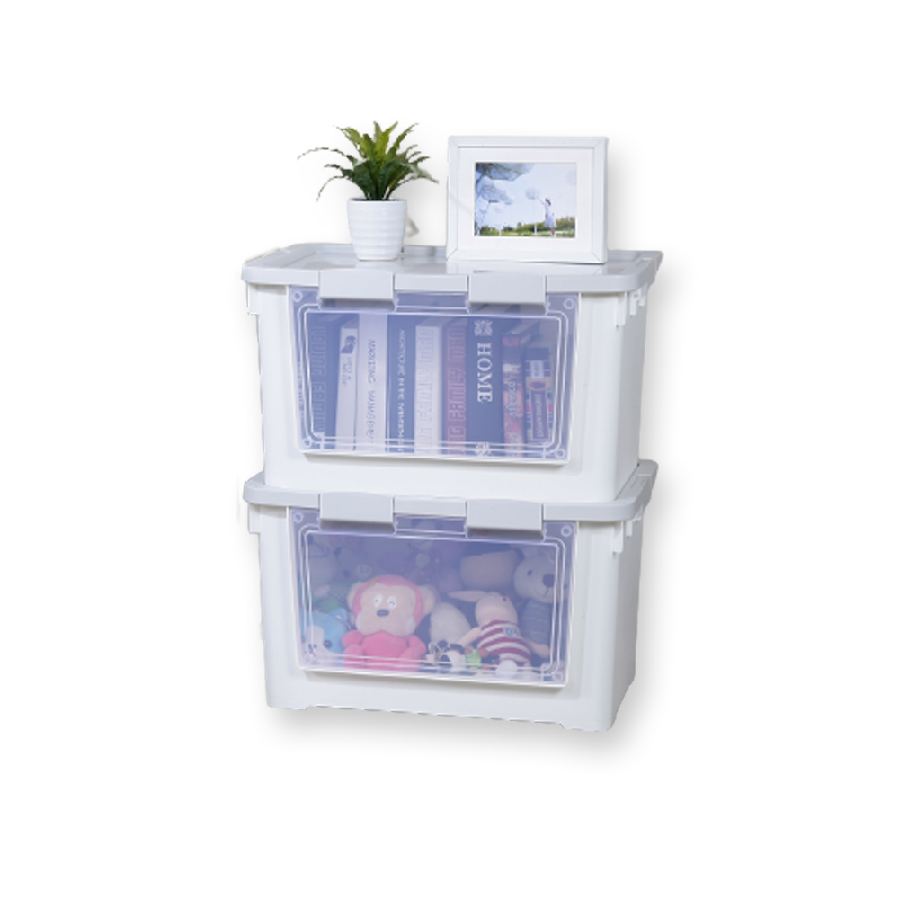 【真心良品】KEYWAY聯府 雙開式收納箱附輪70L -4入組-白色, , large