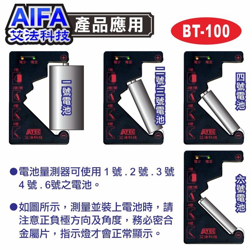 【AIFA艾法科技】電池量測器 Battery Tester (BT-100) 【獨家專利商品】家庭辦公室必備黑科技小物, , large