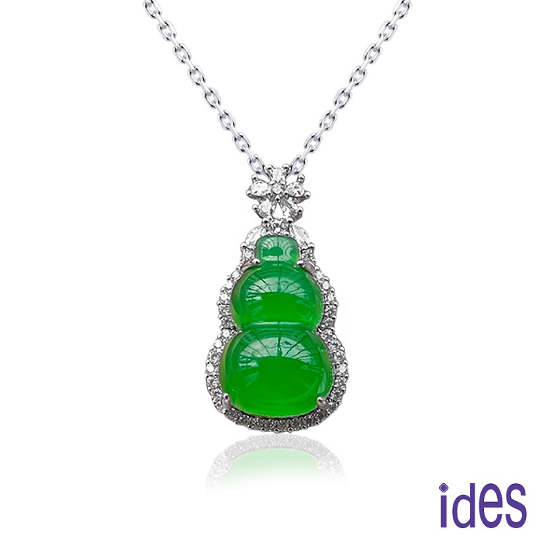 [ides愛蒂思] 輕珠寶東方系列冰種綠玉髓項鍊鎖骨鍊/玉葫蘆, , large