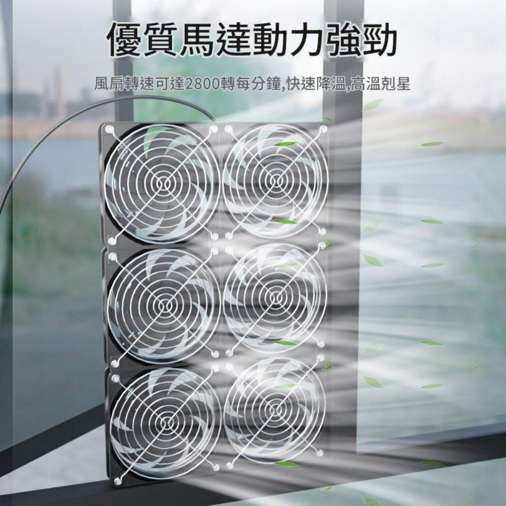 12cm Air Circulation Case Fan - 3 Fans + 6 Metal Mesh Covers + Speed Controller + Accessories + Screws, , large