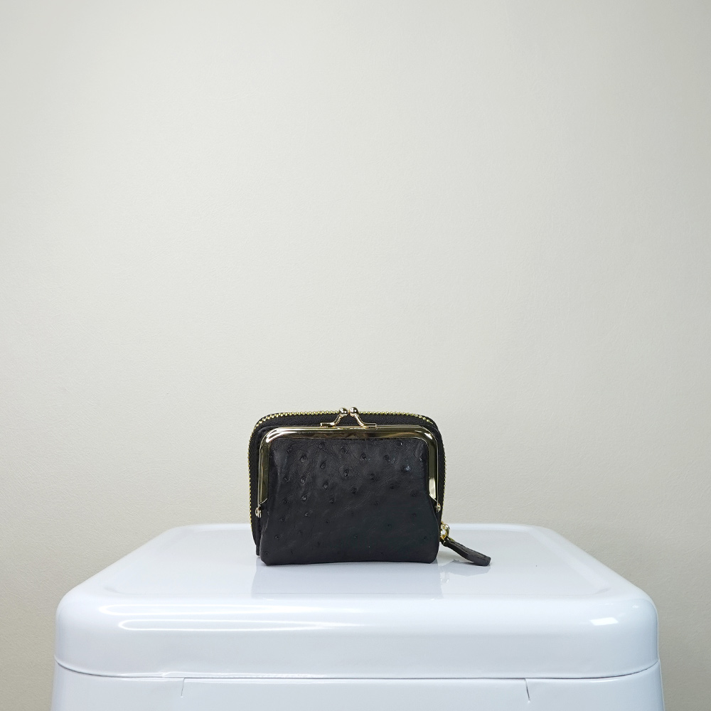 【M2nd】Ostrich kiss lock clutch, , large