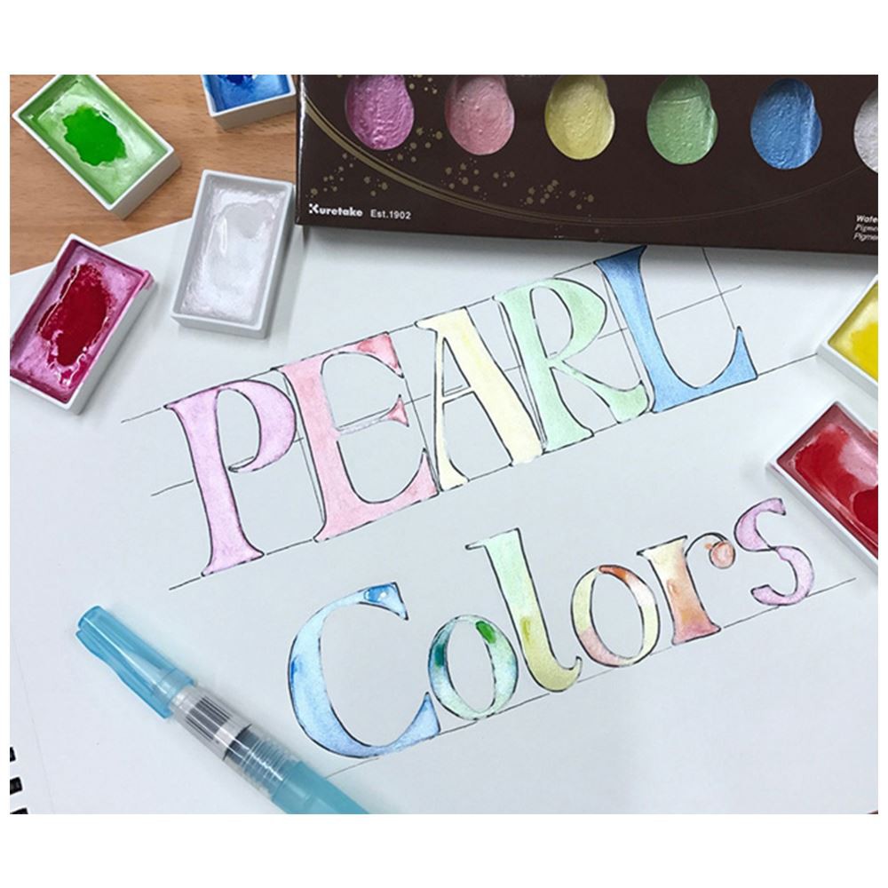 *需預訂【Kuretake 日本吳竹】顏彩耽美 珠光系列 (MC20PC/6V), , large