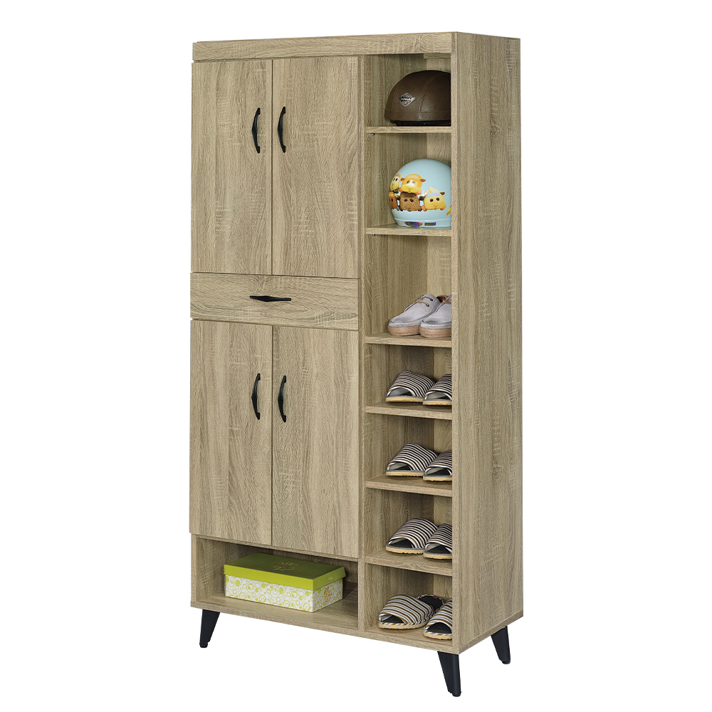 【唯熙傢俱】亞柏橡木色2.7尺高鞋櫃, , large