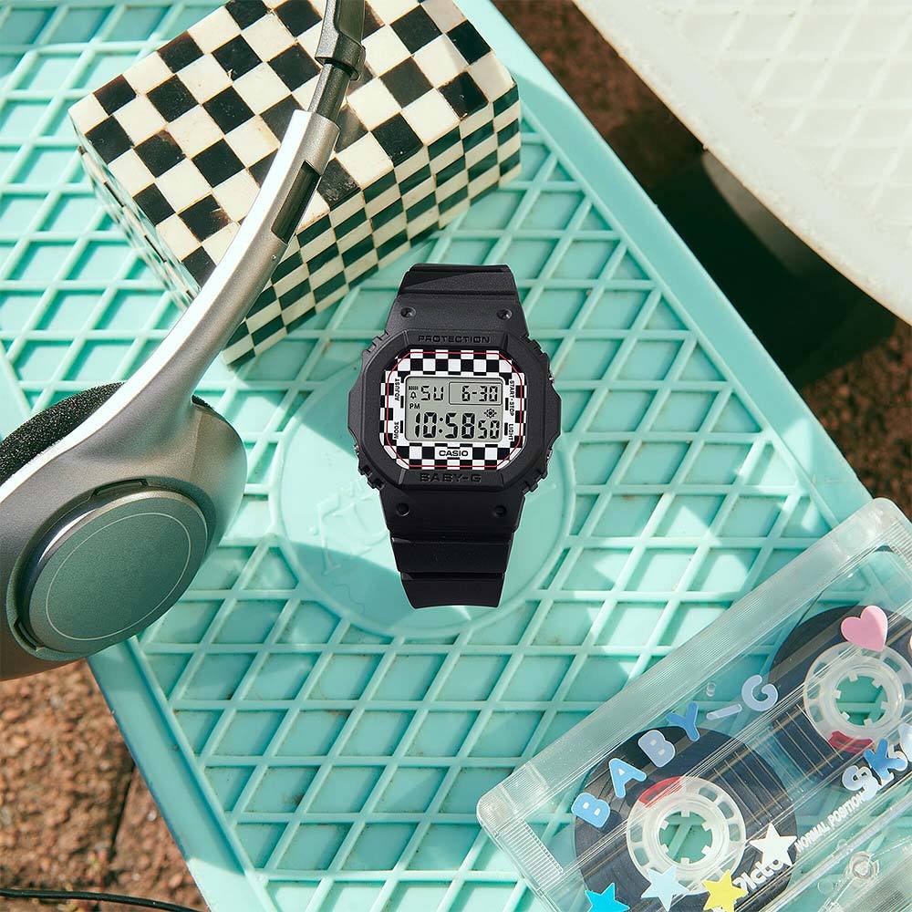 CASIO 卡西歐 BABY-G 格子旗方形女錶 電子錶 BGD-565GS-1, , large