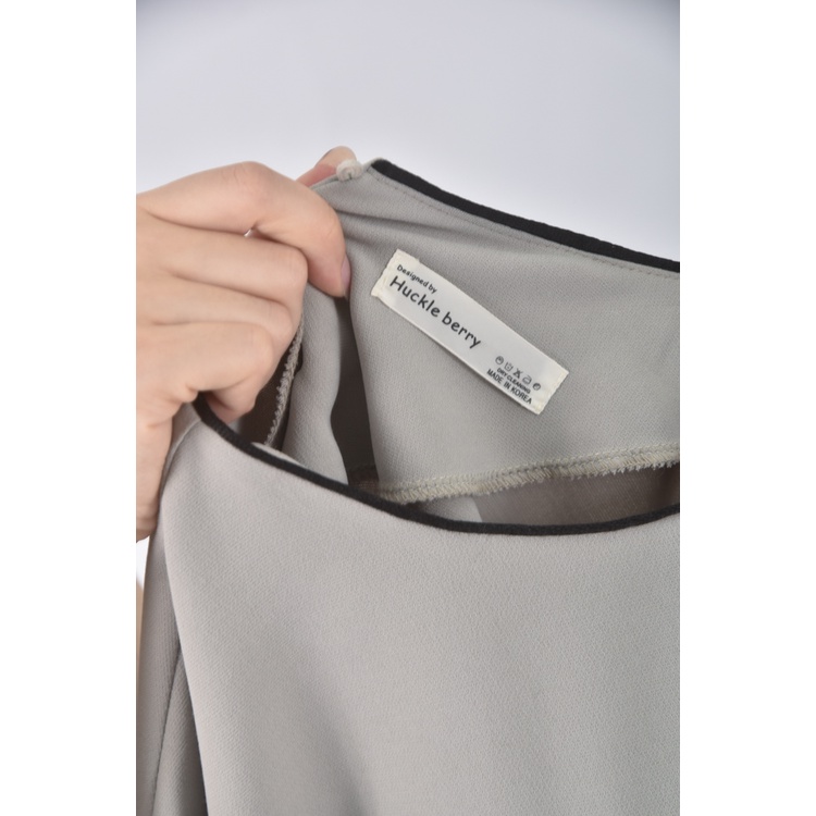 (XL) huckle berry韓牌質感跳色綠色長袖上衣二手衣, , large