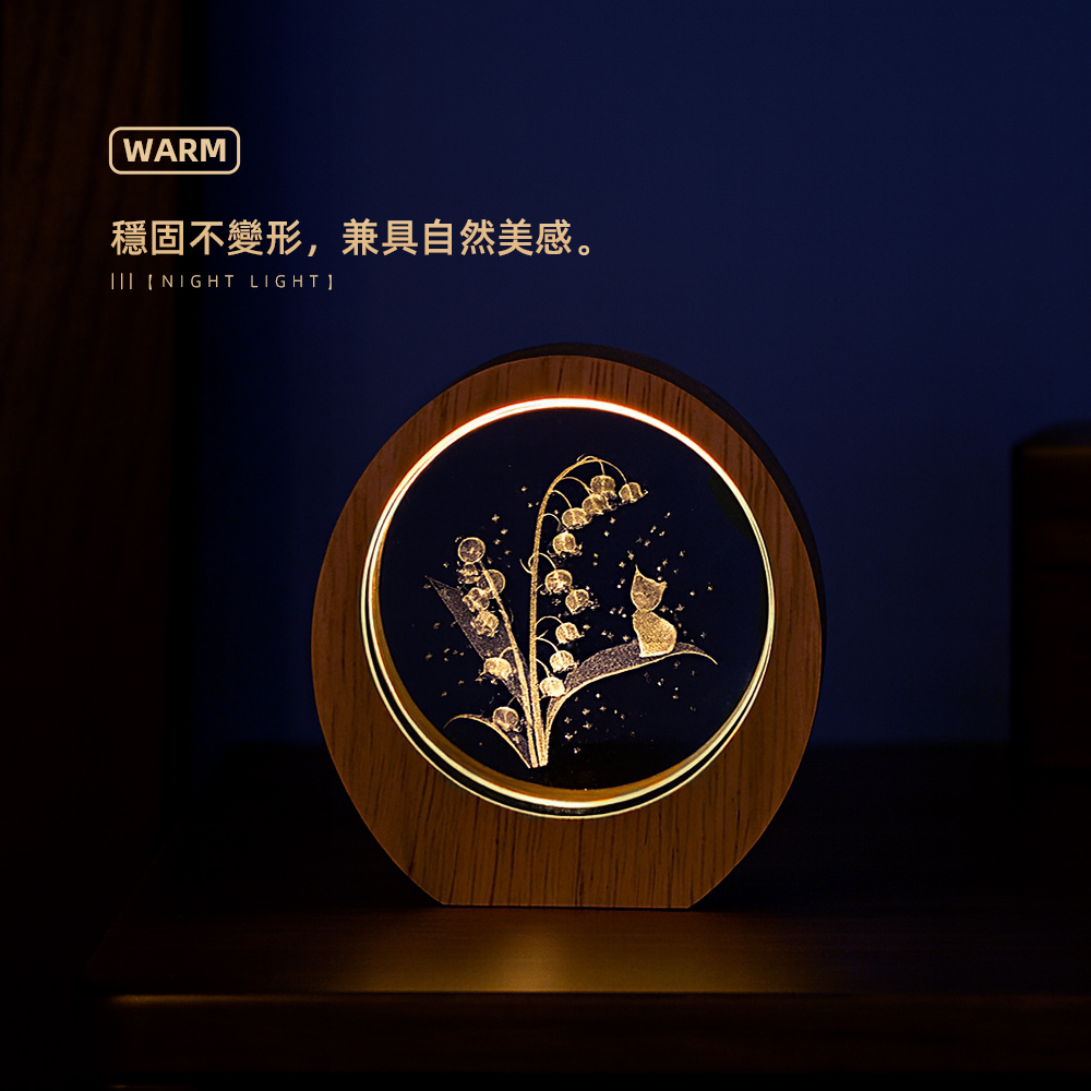 【上手家居】鈴蘭貓語小夜燈 鈴蘭花小貓(質感小夜燈/夜燈/usb小夜燈/可愛夜燈/造型夜燈), , large
