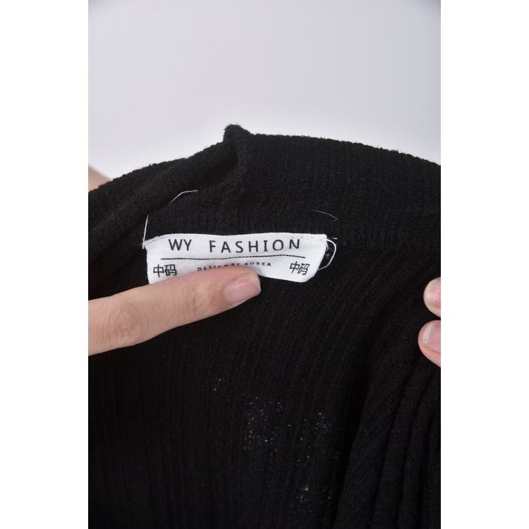 (XL) wy fashion韓牌拉鍊抽繩黑色洋裝二手衣, , large