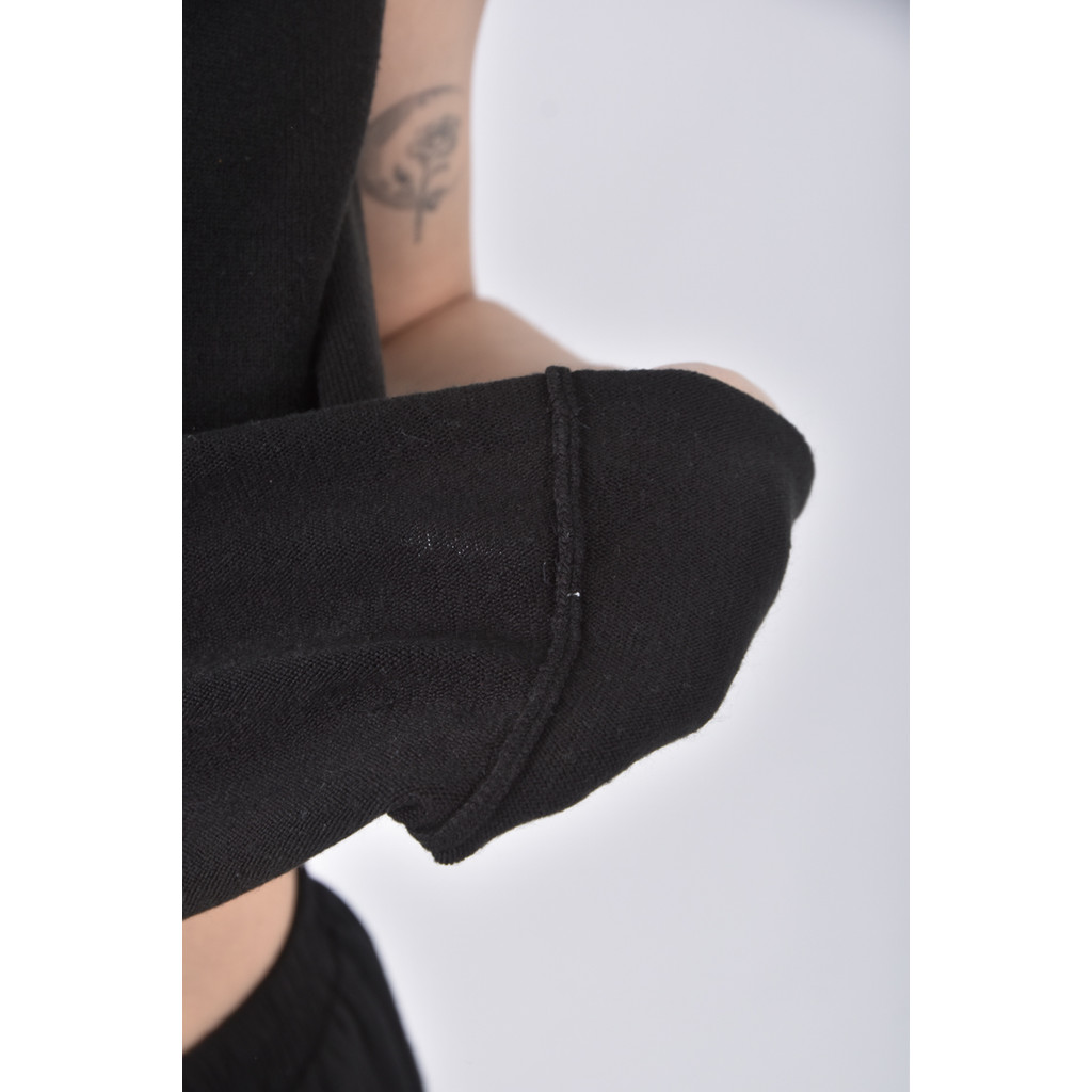 (S) 高領背心黑色長袖上衣二手衣, , large