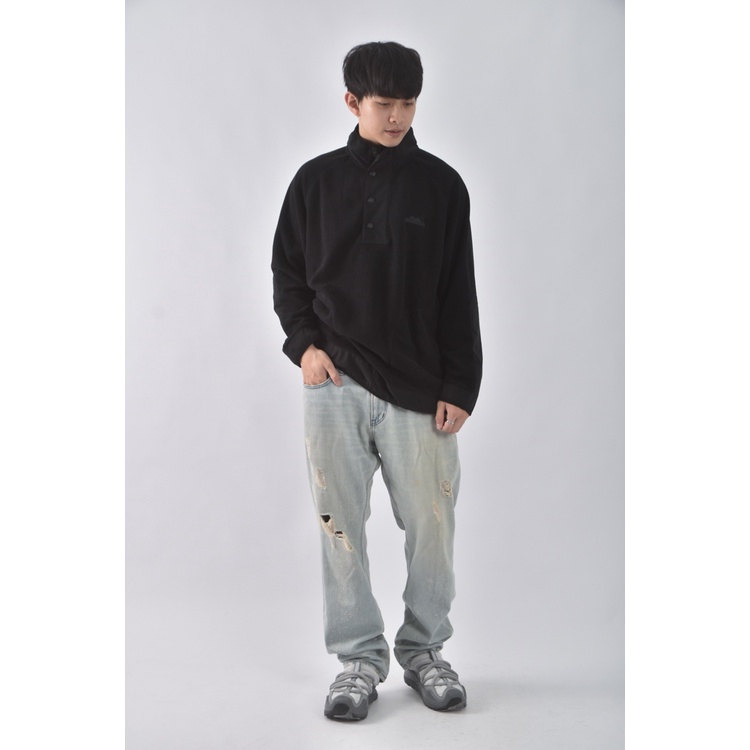 (L) 【范姜彥豐私服】edwin高腰男裝丹寧牛仔棉質純棉刷破藍色長褲二手衣, , large