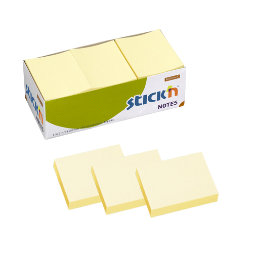 【N次貼】標準型可再貼便條紙 38x51mm 3色、黃色 1200張/12本 61105 61106, , large
