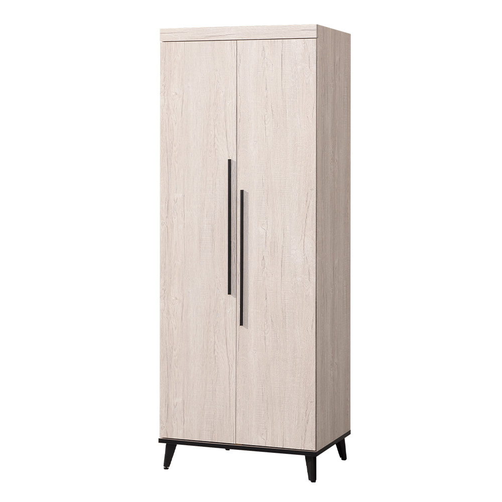 【唯熙傢俱】凱熙橡木白2.7尺雙吊衣櫃