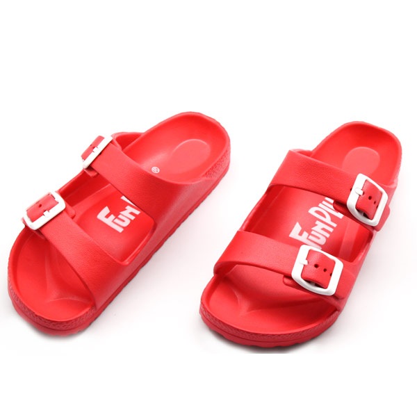 73004雙排扣室外童拖鞋, 紅色-21cm, large