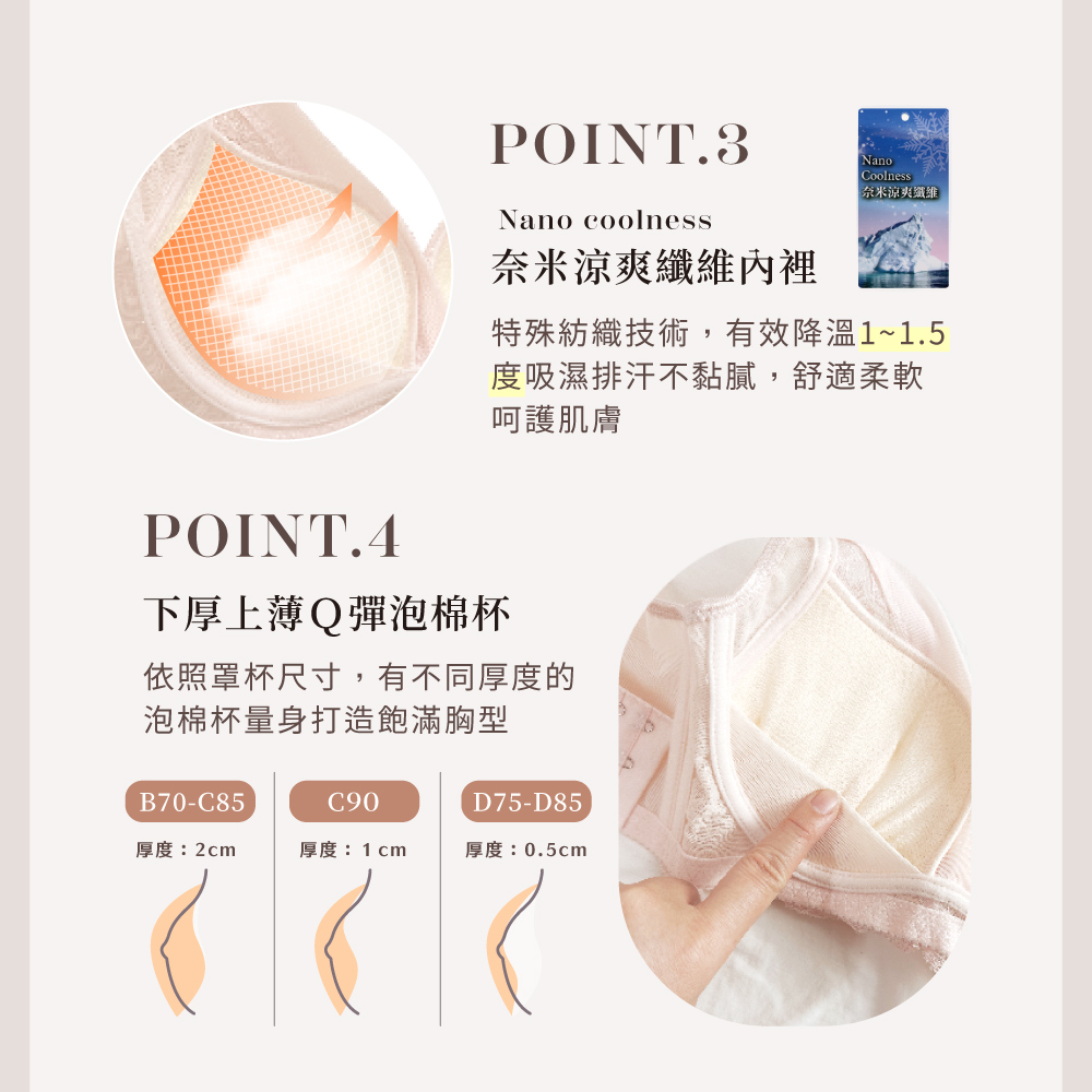 【Clany可蘭霓】涼感包覆無鋼圈 橘色 無法抗拒心機 B-D內衣 6991-36, , large