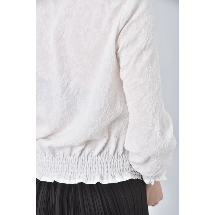 (S) epabis質感圓領白色長袖上衣二手衣, , large