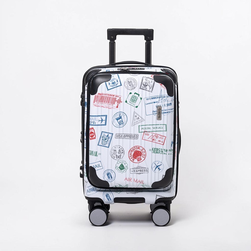 【Alldma鷗德馬】20吋第二代台灣味郵戳雙開箱AD35-白郵(贈保護套CF7), 白郵, large