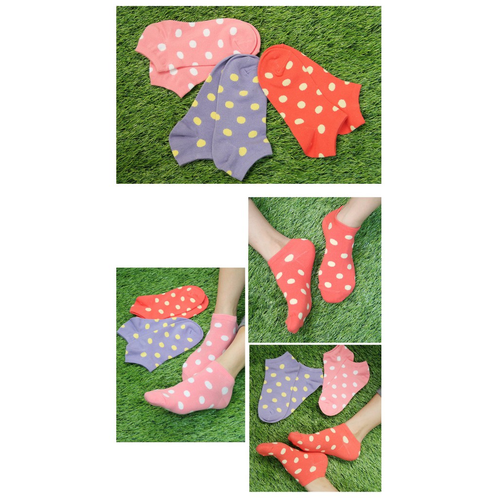 【D&G】圓點隱形襪<黑/灰>D263 女襪 襪子 短襪 踝襪, , large