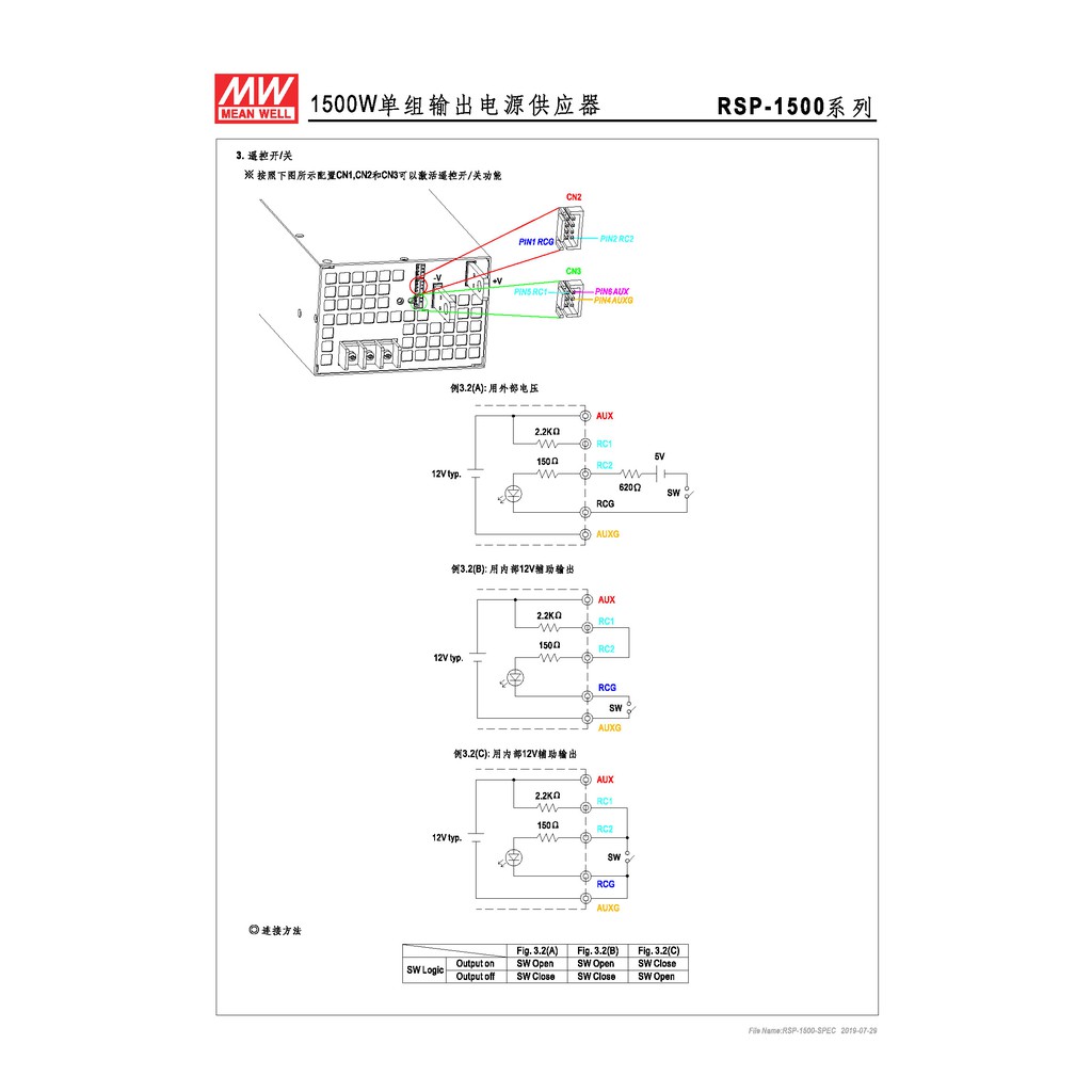 明緯 1500W單組輸出電源供應器(RSP-1500-24), , large