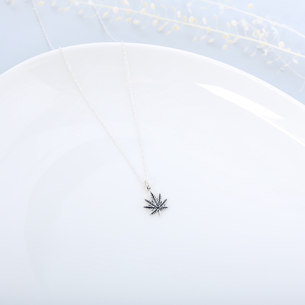【Angel & Me】CHILL 楓葉 大麻葉 s925 純銀 項鍊 生日 聖誕 情人節 禮物, , large