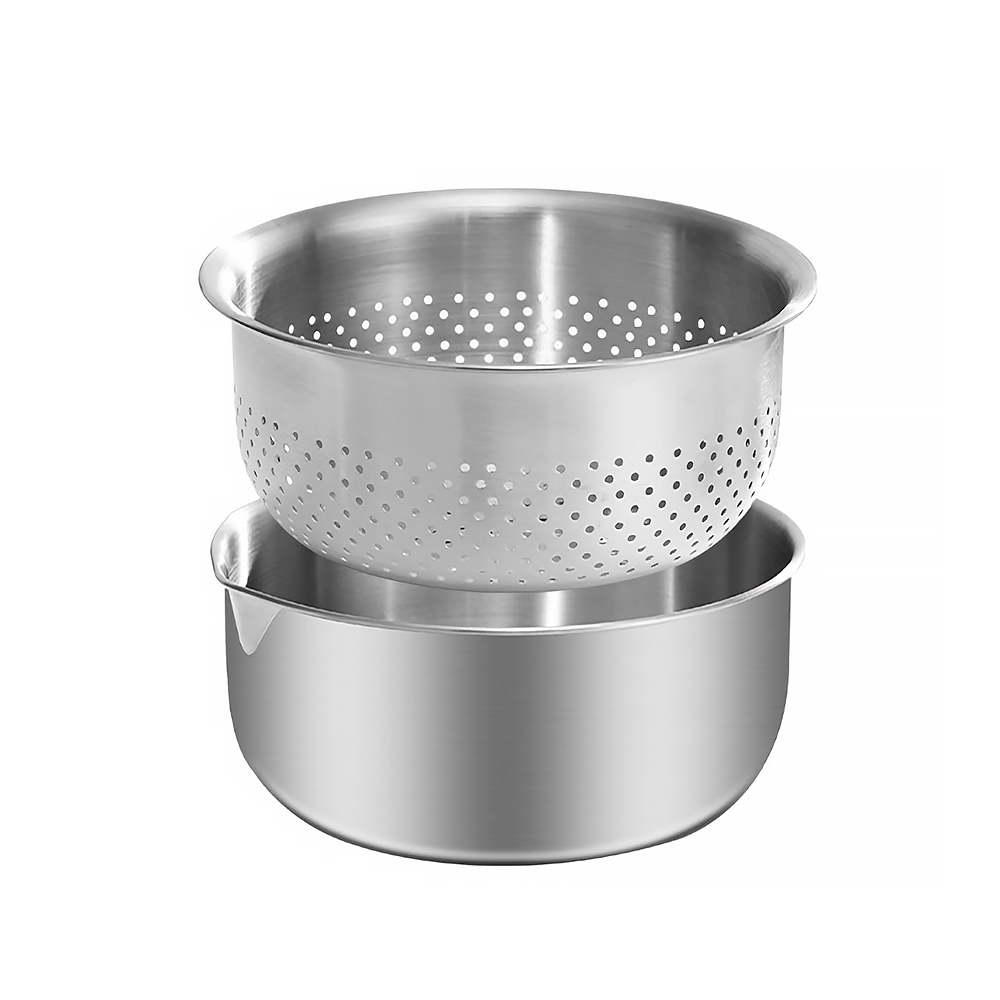 SHCJ 瀝水籃21cm 304不鏽鋼 瀝水盆 洗菜洗米 料理盆 調料盆 打蛋盆 攪拌盆, , large