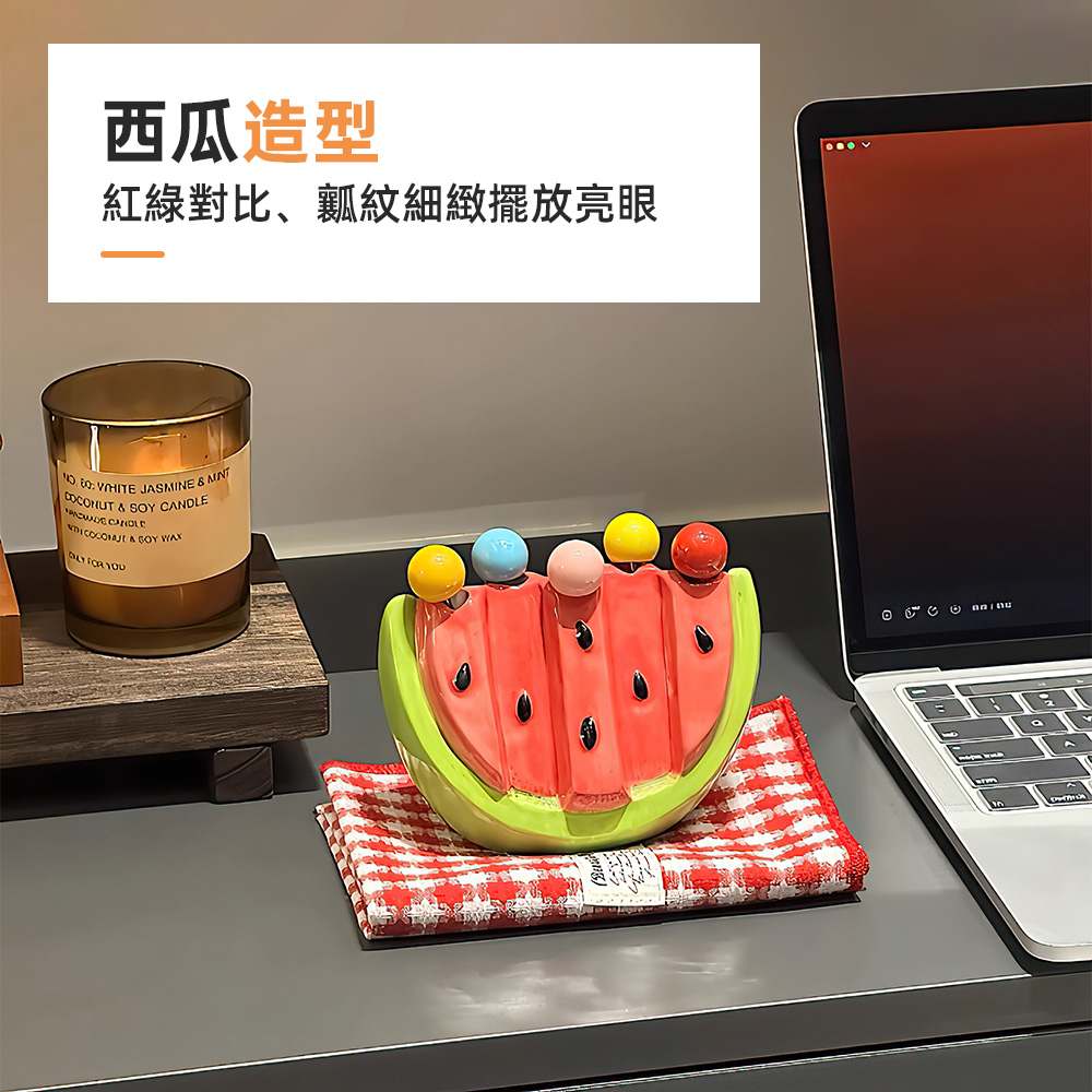 【上手家居】西瓜陶瓷水果叉 西瓜(叉子/造型餐具/可愛餐具/水果叉子), , large