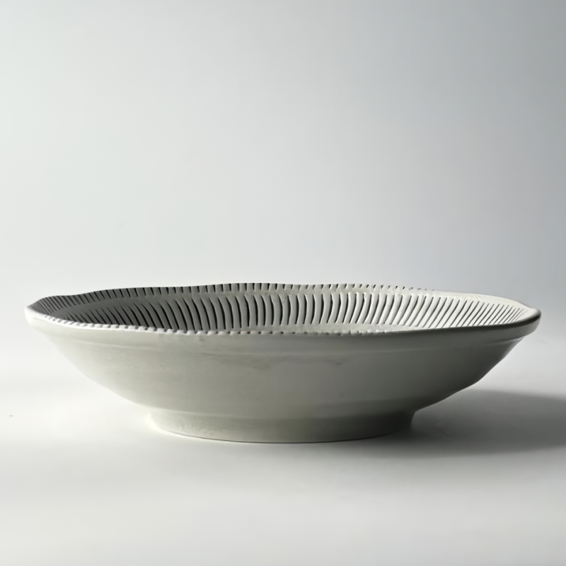 Made in Japan Mino Ware Allegro Ceramic Deep Plate Japanese Dinner Plate Pasta Plate Salad Bowl Soup Plate Tableware, , large