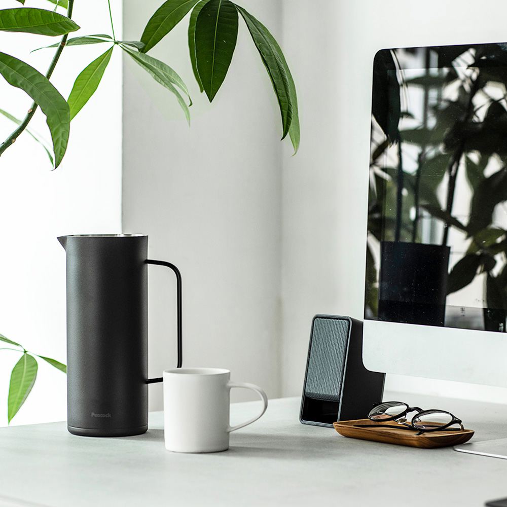 【日本孔雀Peacock】Living Pot 時尚保溫壺 不鏽鋼水壺 桌上壺 1.0L-任選色, , large