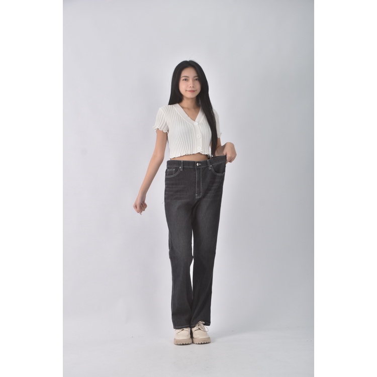 (XL) vividpunch韓牌高腰寬版灰色長褲二手衣