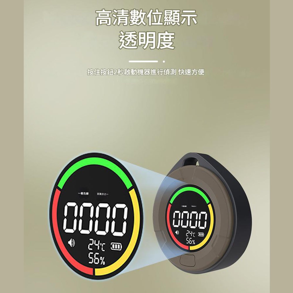 隨身一氧化碳溫濕度偵測器-綠色, , large