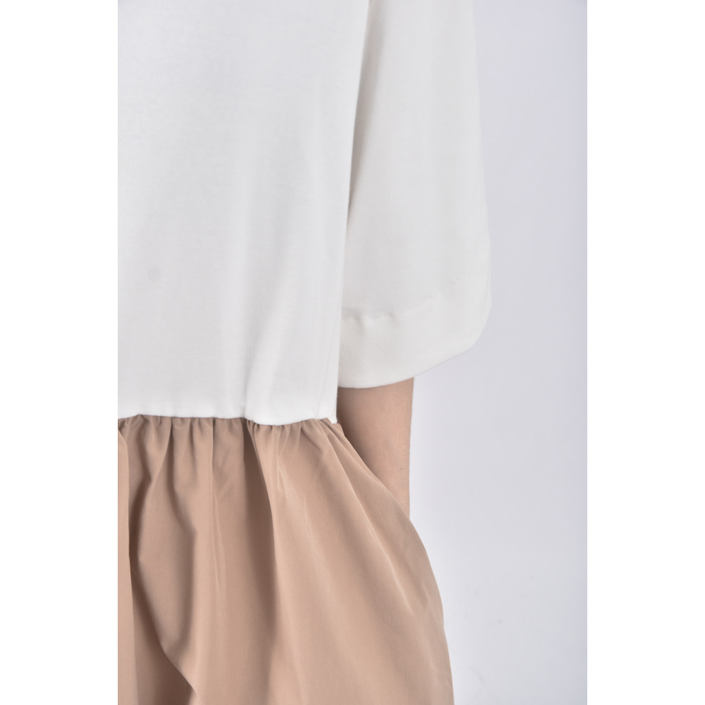 (L) net質感圓領杏色洋裝二手衣, , large