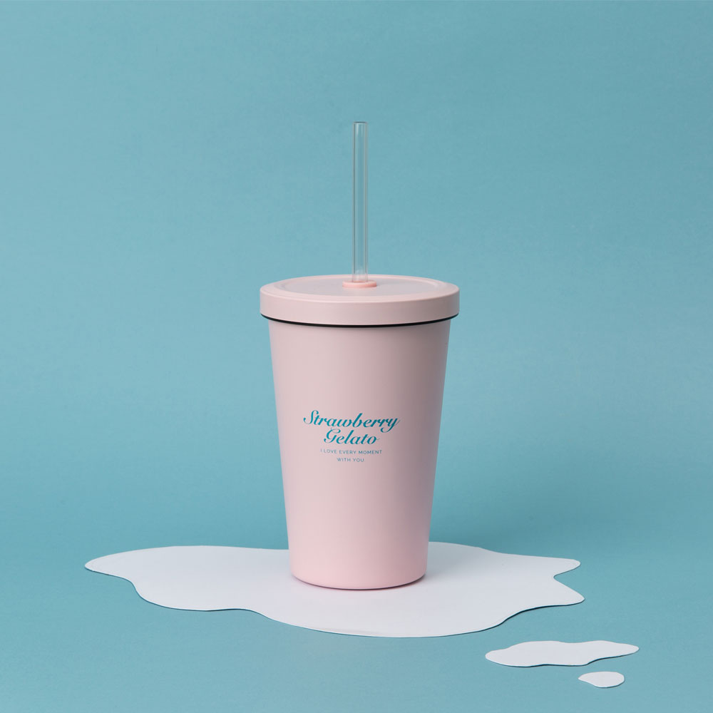 【Oolab 良杯製所】550ml 冰淇淋系列 陶瓷易潔層吸管杯, , large