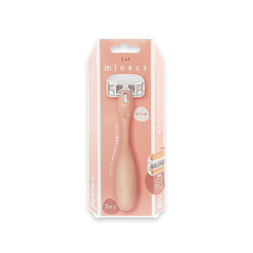 [日日好物]日本KAI貝印-miness女用身體刮毛刀組-GA0130刀柄1入+替換刀片2入/盒(仕女防滑可水洗得體刀,5層刀可替換美體修毛刀,手動刮體毛美容工具), , large
