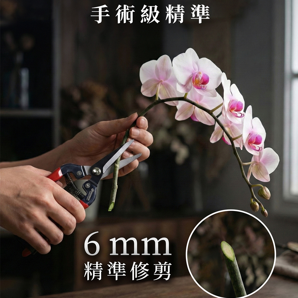 Gardeness HC-706K 直刃芽切剪 園藝剪 花藝剪 台灣製 日本SK5 黑氧化防鏽 一組2入, , large