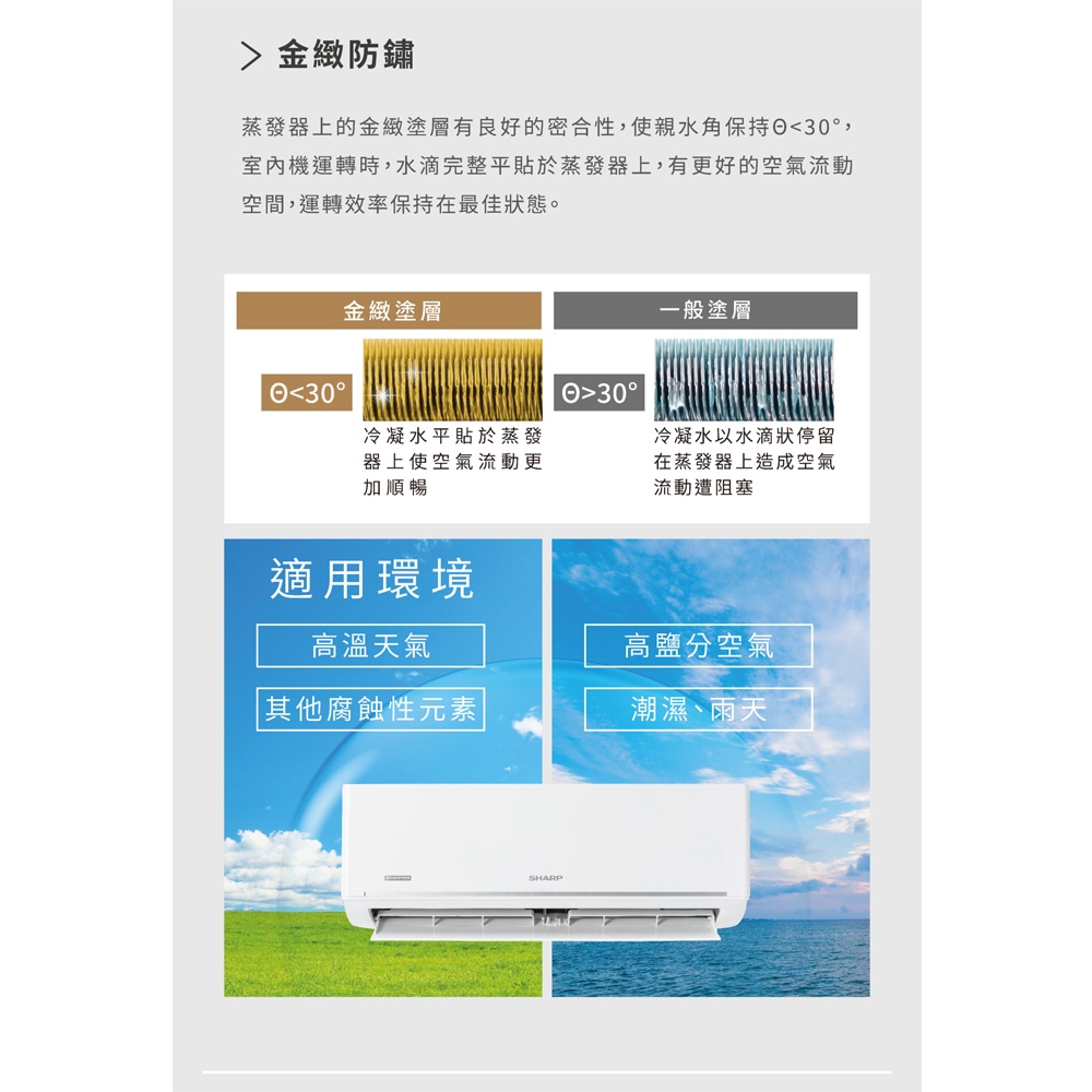 SHARP 3-Ping Inverter Cooling & Heating Split Air Conditioner AY-23BESH-W / AE-23BESH, , large