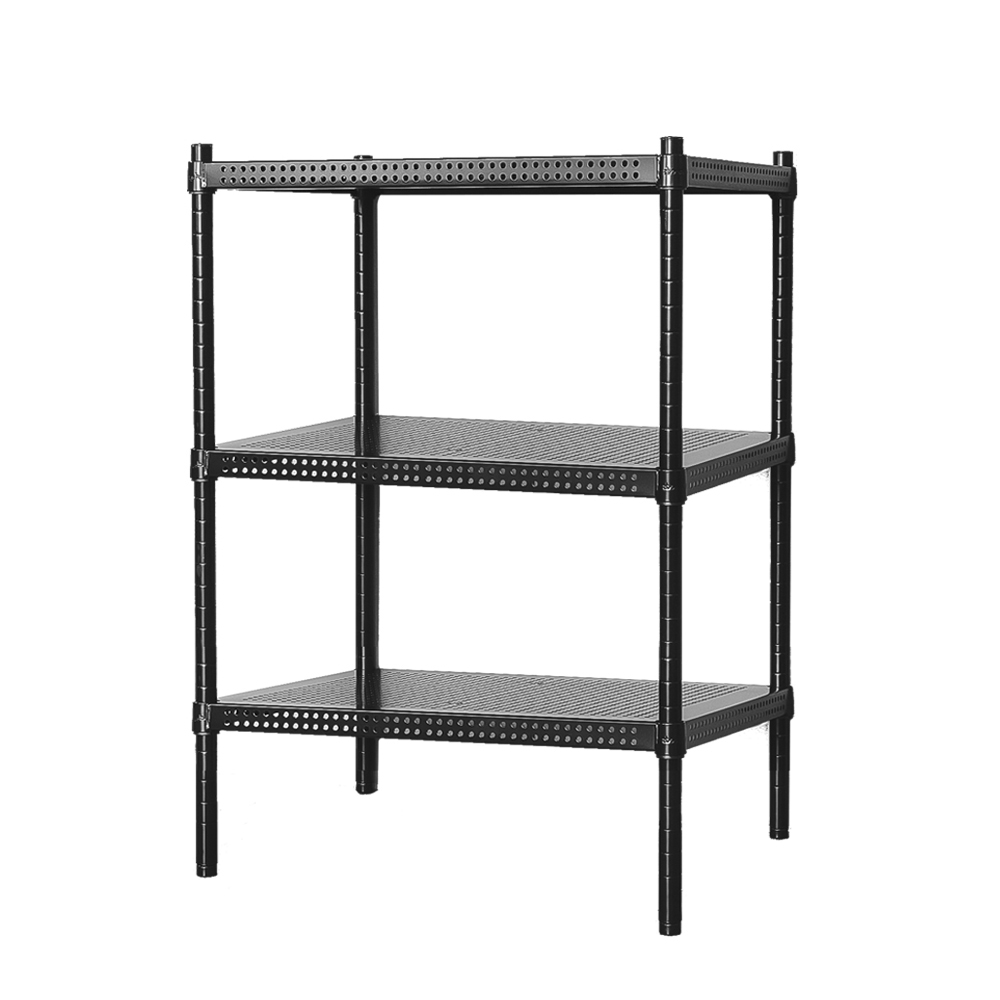 【Y HOUSE】75x45x120cm perforated plate three-layer rack perforated plate rack iron rack - black paint, , large