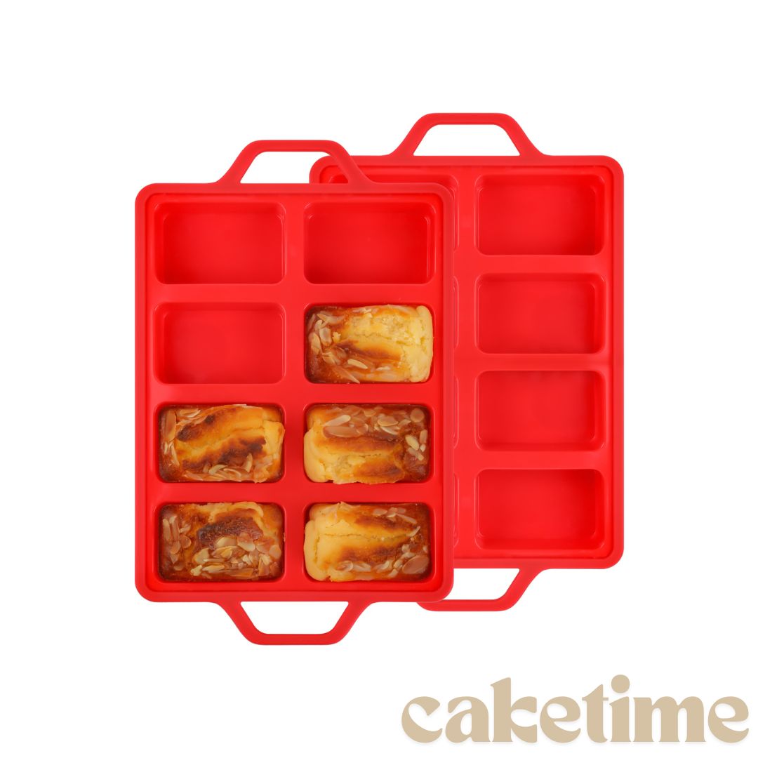 CAKETIME Mini Loaf Pans, Metal Reinforced Frame Silicone Mini Bread Loaf Pans 8 Cavities Nonstick, , large