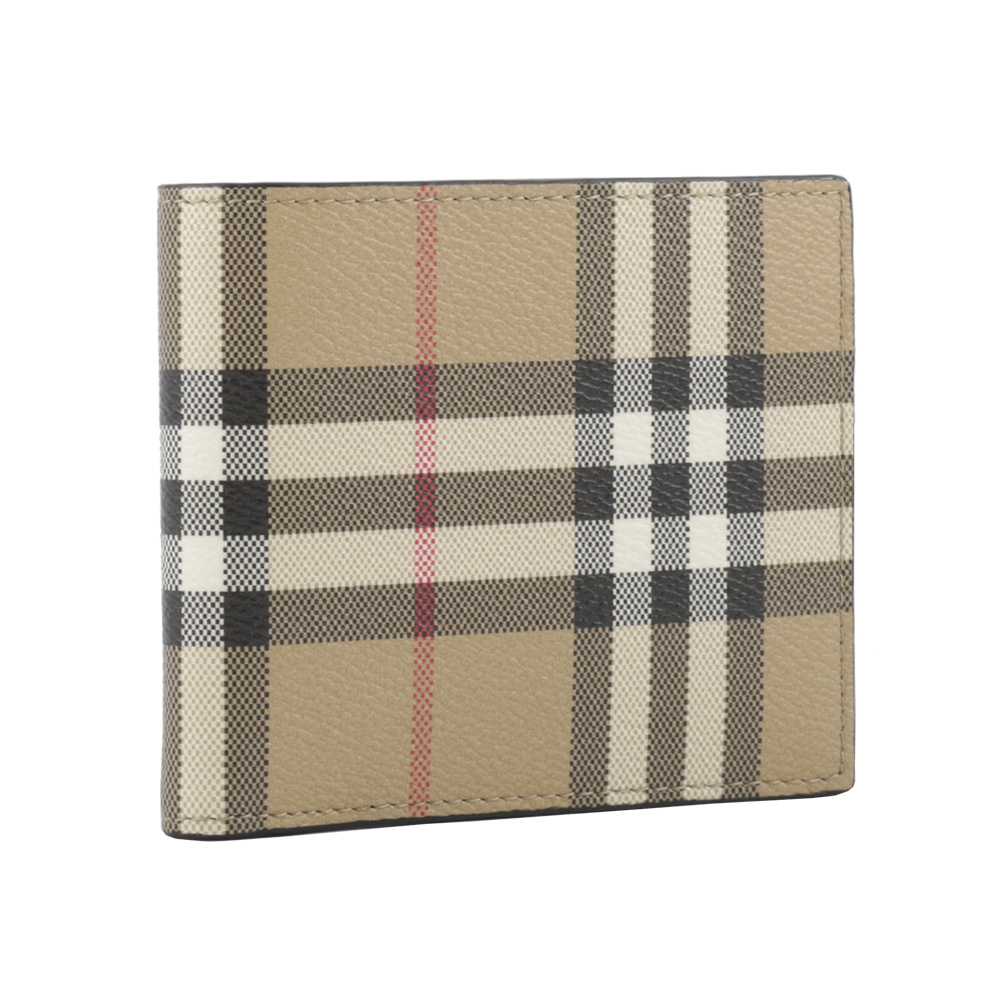 BURBERRY 經典格紋帆布對開零錢袋短夾/米色, , large