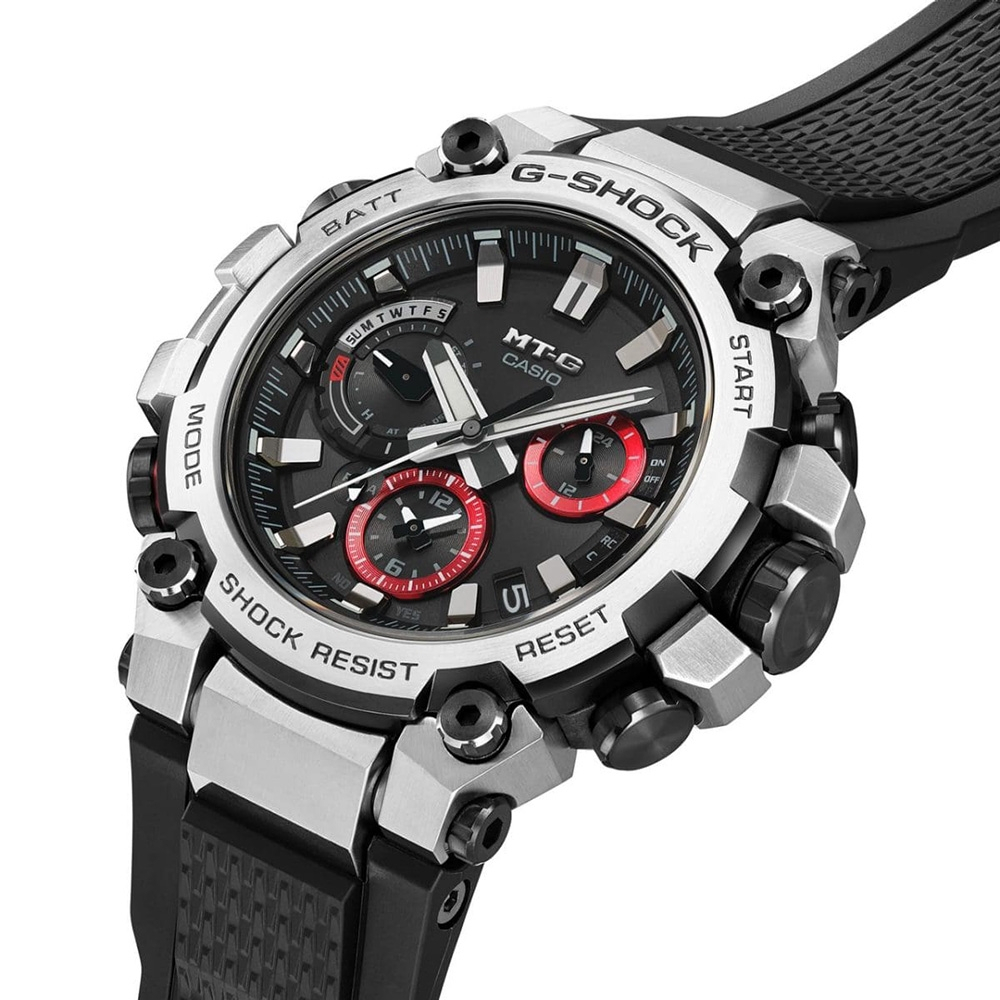CASIO 卡西歐 MT-G 碳纖維核心 太陽能藍芽電波手錶 MTG-B3000-1A, , large