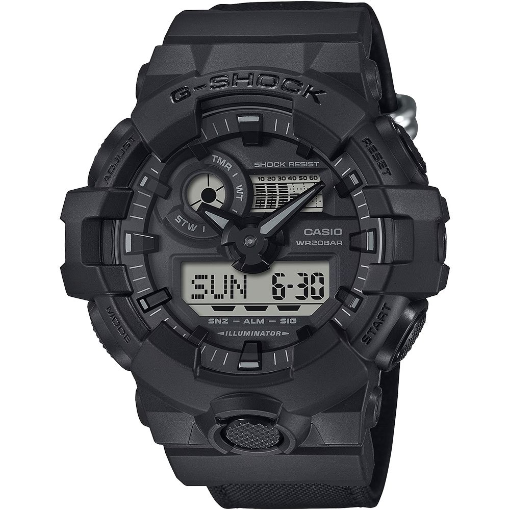CASIO 卡西歐 G-SHOCK 尼龍錶帶 雙顯手錶 GA-700BCE-1A, , large