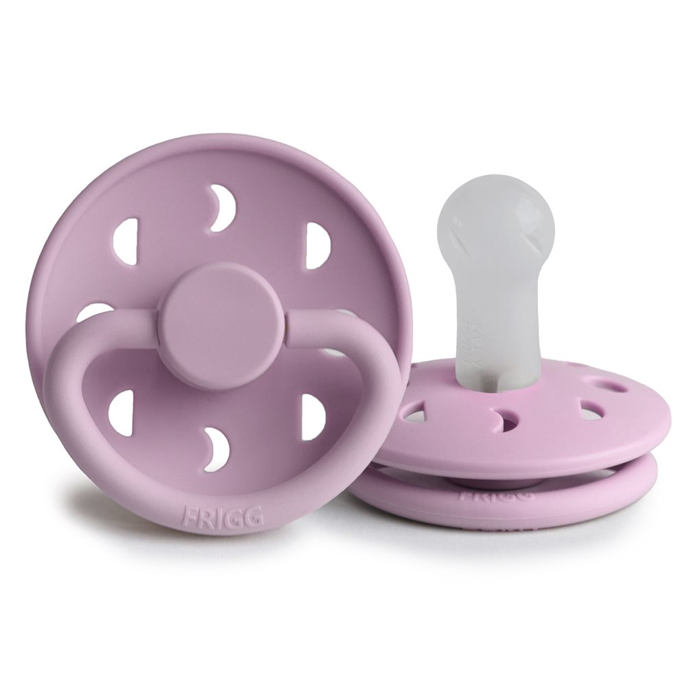 FRIGG Moon Phase - Round Silicone Pacifier - Soft lilac - Size 2, , large