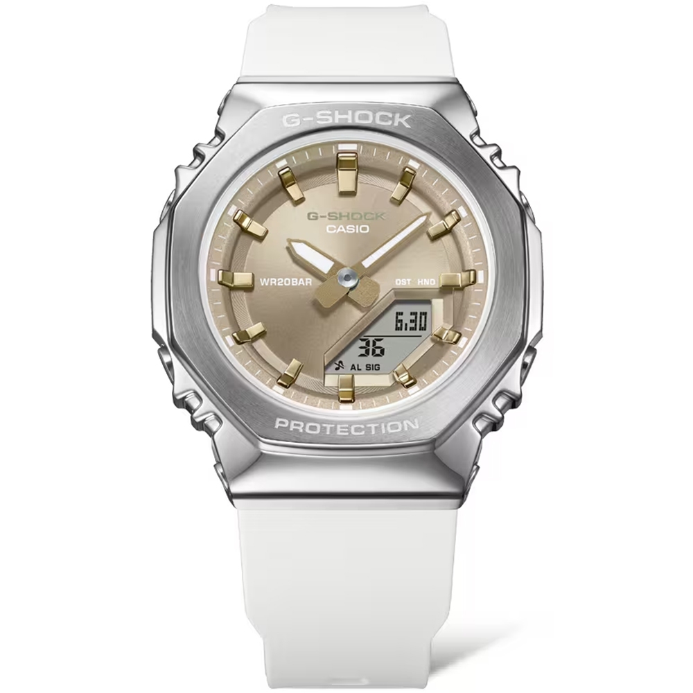 CASIO 卡西歐 G-SHOCK 粉彩金屬八角手錶 女錶 GM-S2110-7A9, , large