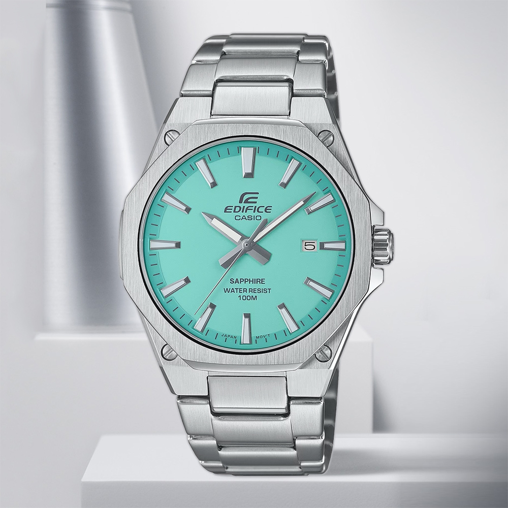 CASIO 卡西歐 EDIFICE 輕薄系列八角手錶 EFR-S108D-2B, , large