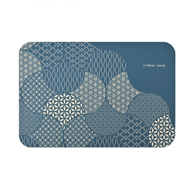 【Monster】 Soft Diatomaceous Earth Absorbent Mat – Window Blossom Series (60x40cm) – Charm Blue
