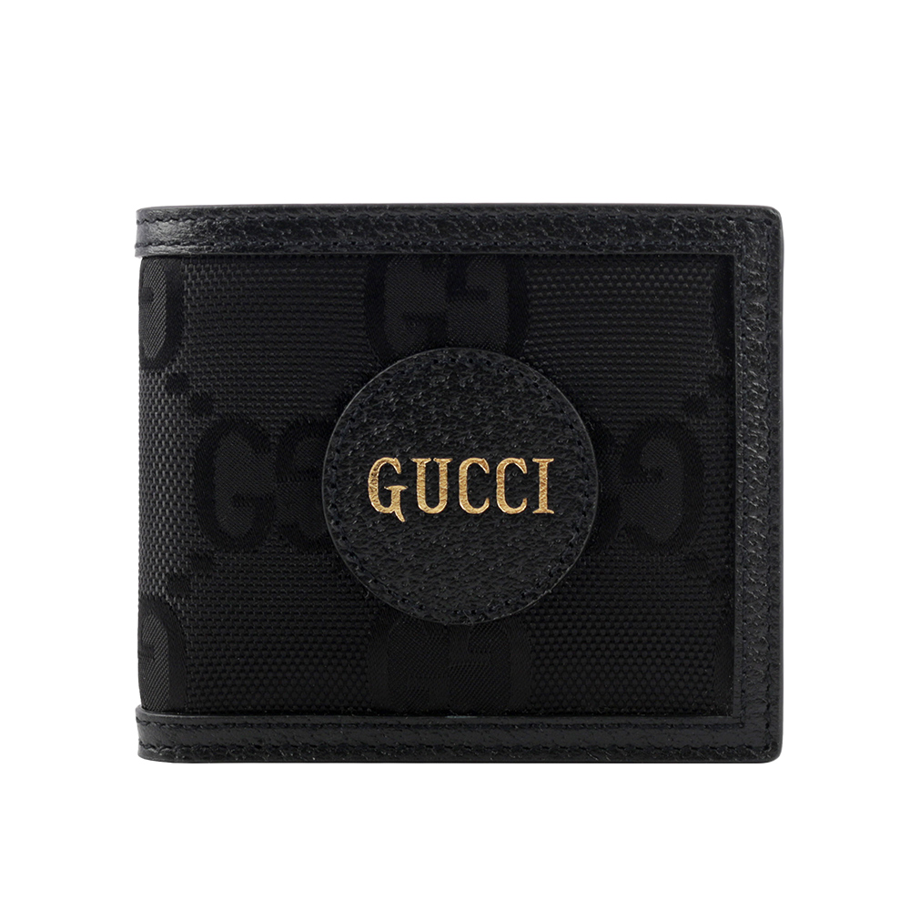 GUCCI Off The Grid GG 再生尼龍對開8卡短夾/黑色, , large