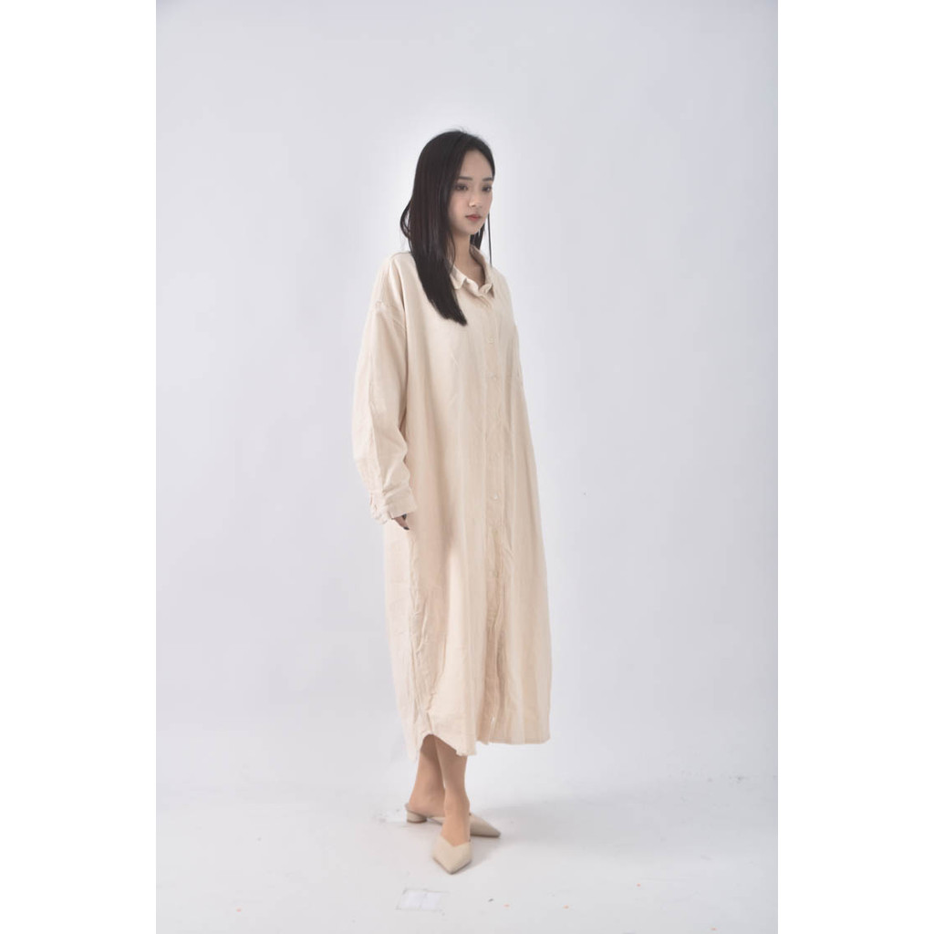 (2XL) boundary燈芯絨杏色洋裝二手衣, , large