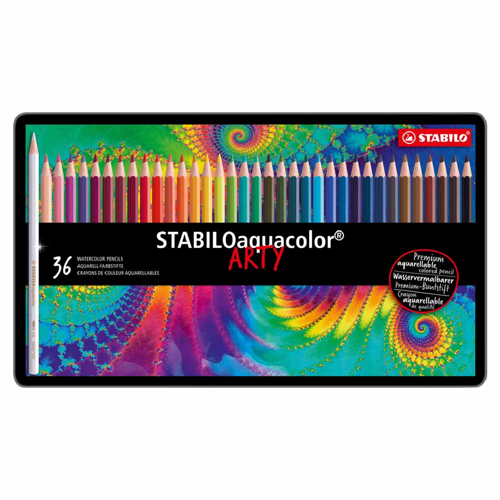 STABILO 德國 思筆樂 Aquacolor 水彩樂水溶性色鉛筆 鐵盒 36色組/盒 ST1636-5