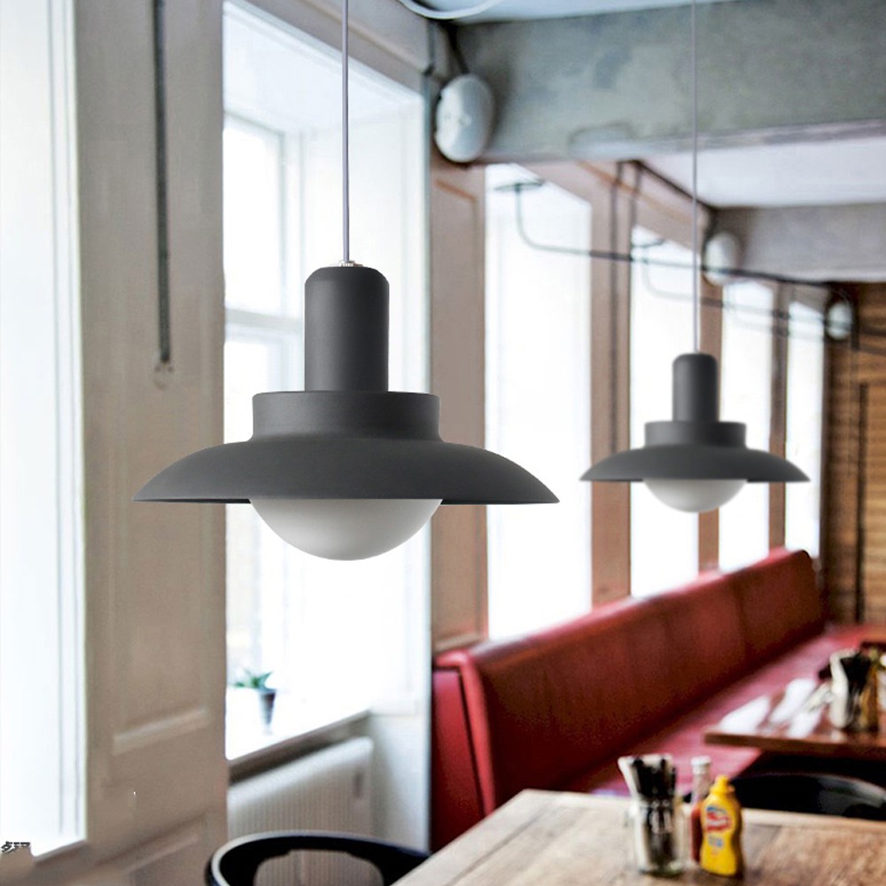 【H&R安室家】 39x16cm大款 LED北歐吊燈 ZA0109, 黑, large