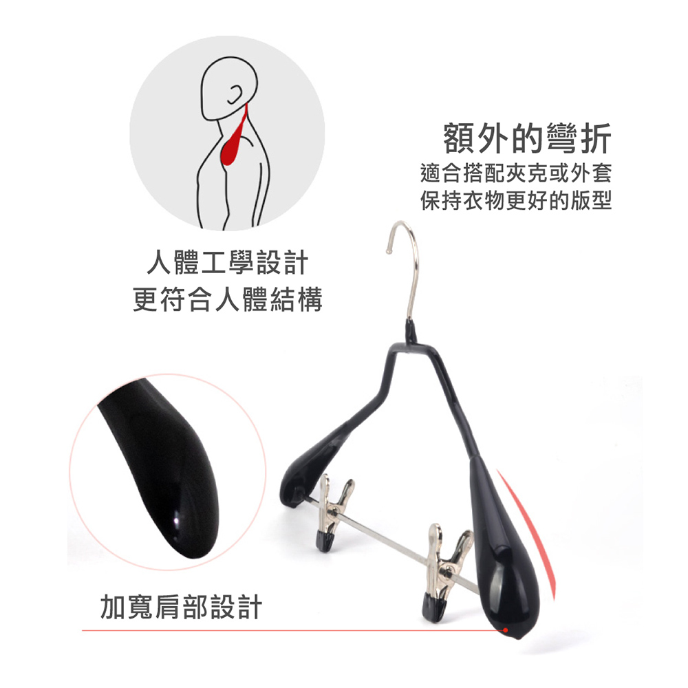 【德國MAWA】德國原裝進口 無痕止滑 專業時尚套裝衣架42cm 5入/白, , large