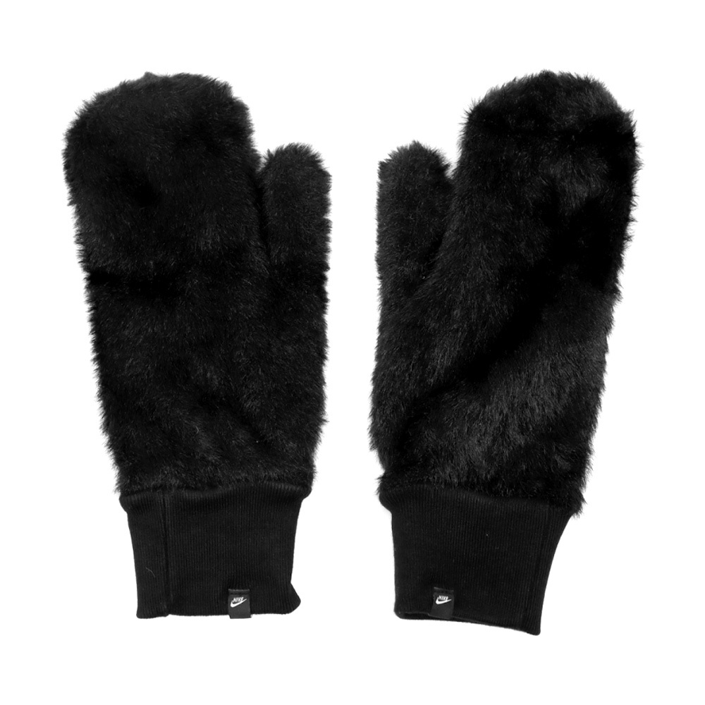 NIKE PLUSH KNIT 絨毛連指手套 保暖手套 連指手套 簡約 時尚 防寒 保暖 毛絨 針織 舒適 溫暖 黑, , large