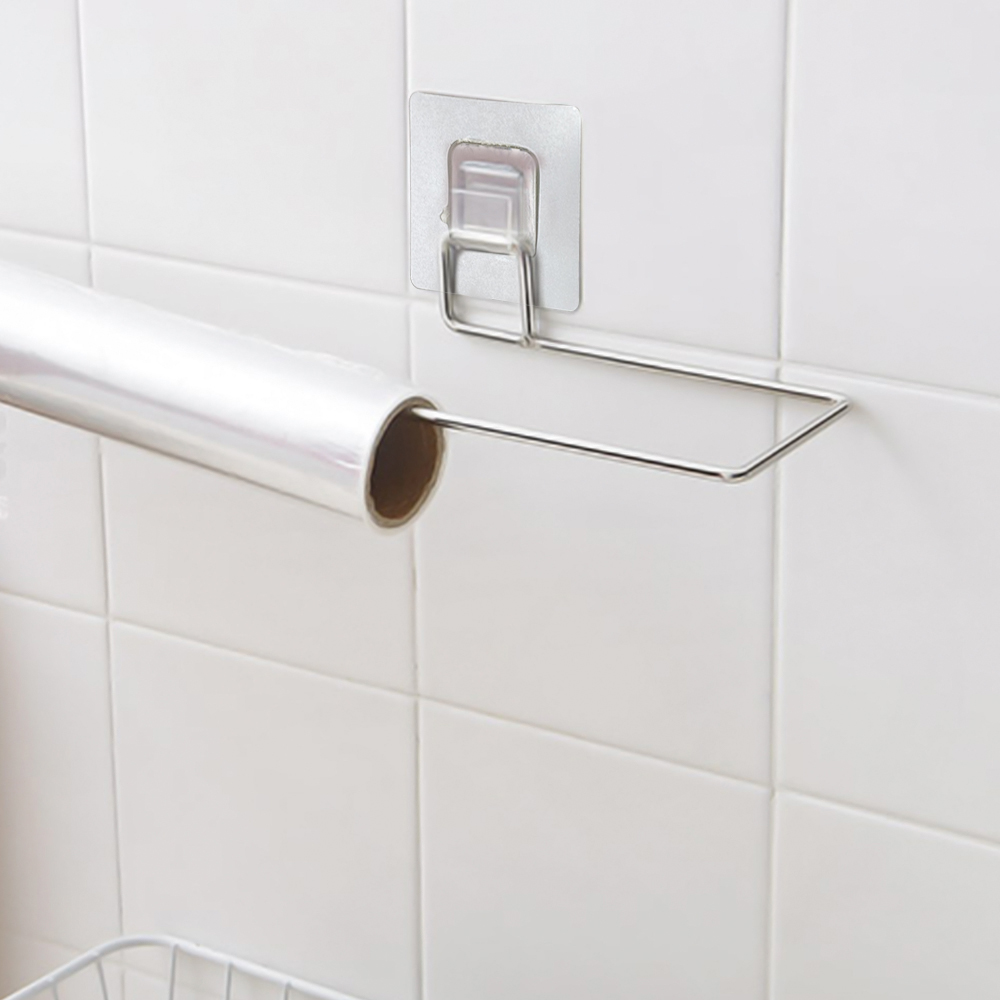 Stainless steel seamless kitchen and bathroom paper towel holder, , large