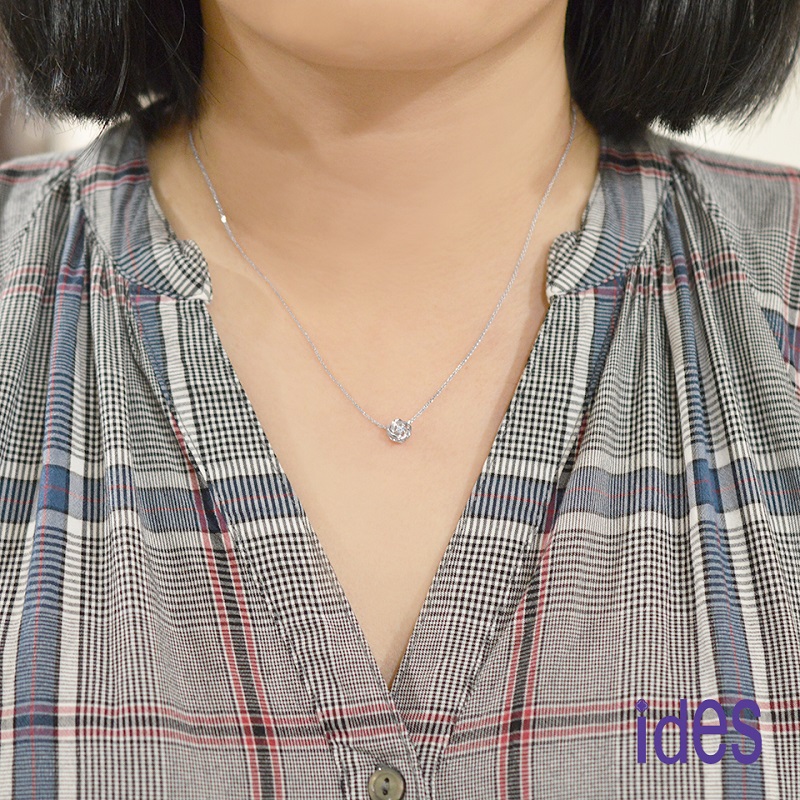 [ides愛蒂思] 成年禮 生日禮 日系輕珠寶OL系列設計款14K金鑽石項鍊鎖骨鍊/花圈, , large